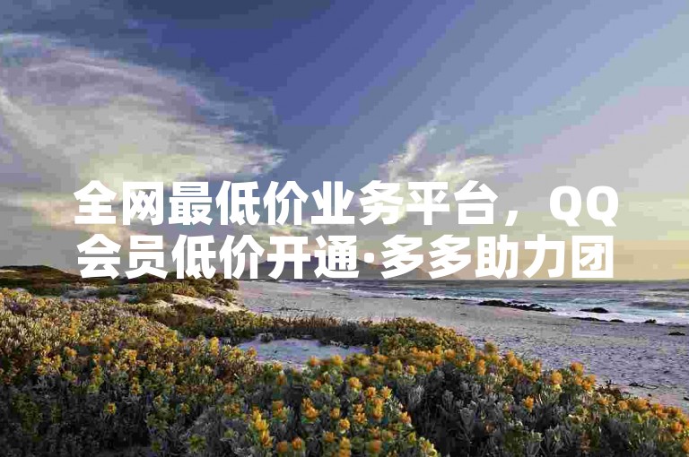 全网最低价业务平台，QQ会员低价开通·多多助力团免费·快手24小时在线服务