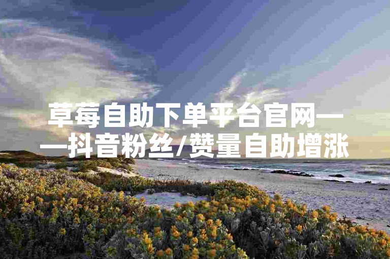 草莓自助下单平台官网——抖音粉丝/赞量自助增涨一站式服务