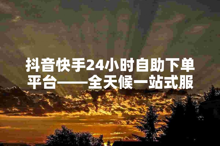 抖音快手24小时自助下单平台——全天候一站式服务，高效稳定随叫随到