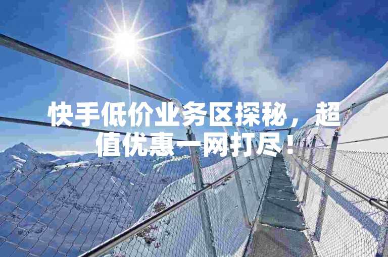 快手低价业务区探秘，超值优惠一网打尽！
