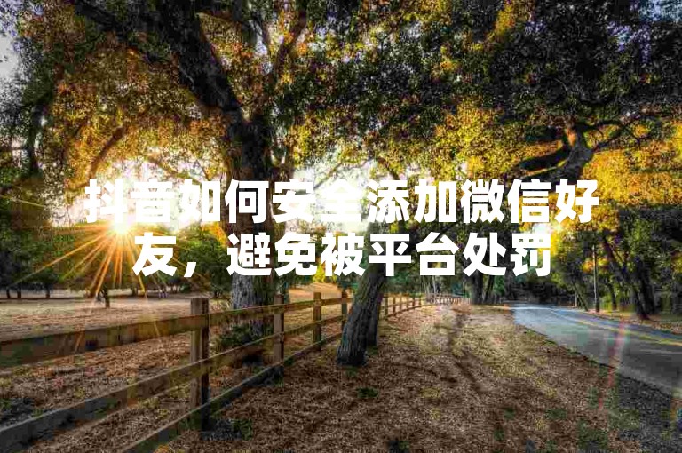 抖音如何安全添加微信好友，避免被平台处罚