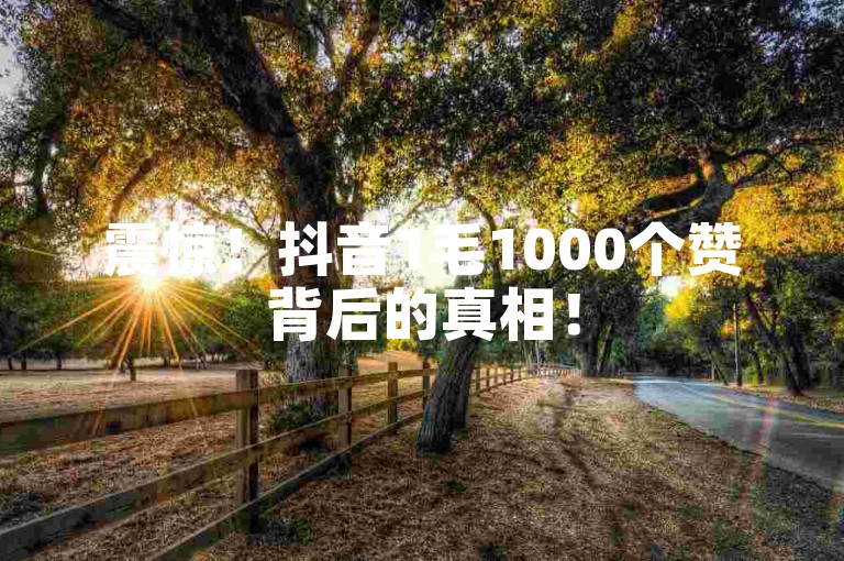 震惊！抖音1毛1000个赞背后的真相！