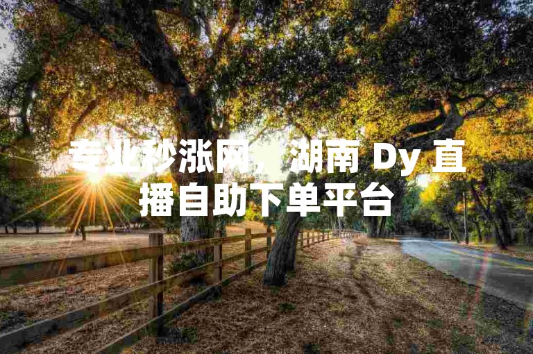 专业秒涨网，湖南 Dy 直播自助下单平台