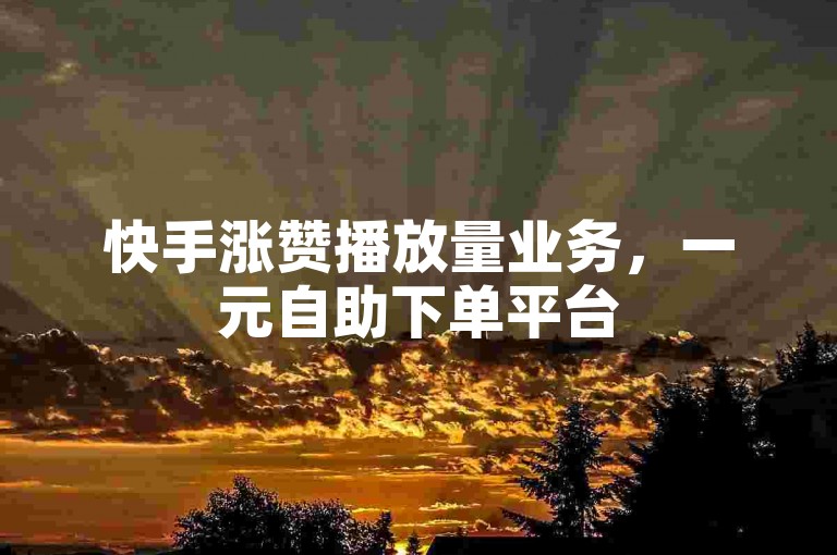 快手涨赞播放量业务，一元自助下单平台
