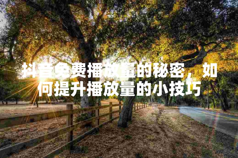抖音免费播放量的秘密，如何提升播放量的小技巧