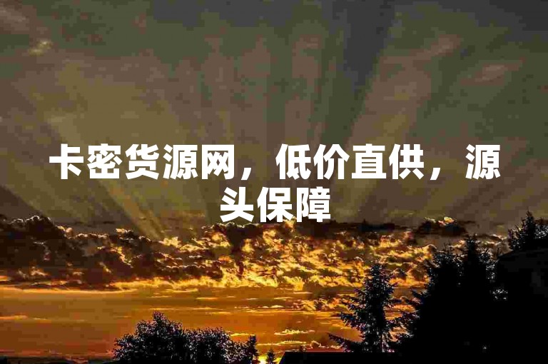 卡密货源网，低价直供，源头保障