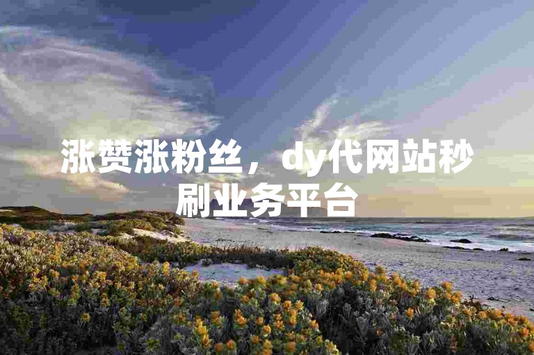 涨赞涨粉丝，dy代网站秒刷业务平台