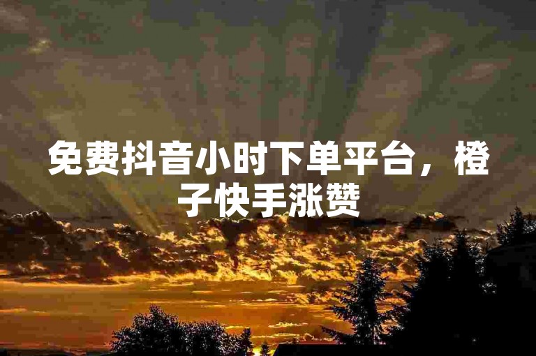 免费抖音小时下单平台，橙子快手涨赞