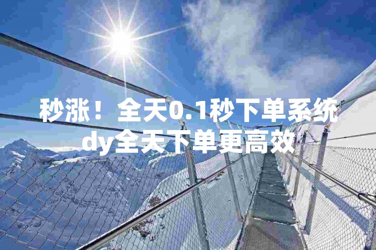 秒涨！全天0.1秒下单系统dy全天下单更高效