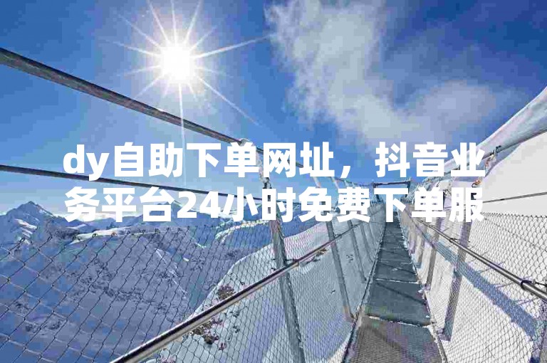 dy自助下单网址，抖音业务平台24小时免费下单服务
