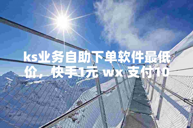 ks业务自助下单软件最低价，快手1元 wx 支付100赞！