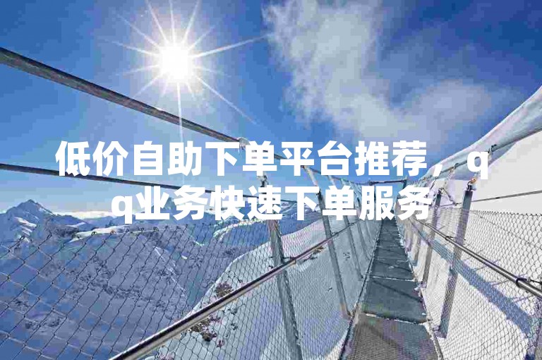 低价自助下单平台推荐，qq业务快速下单服务