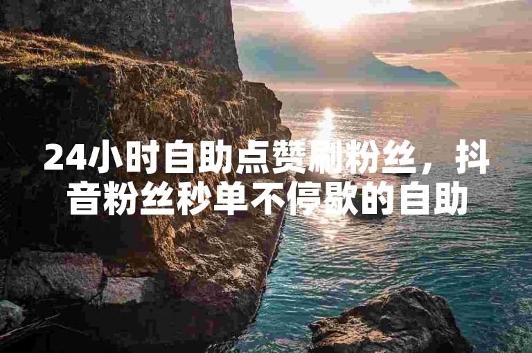 24小时自助点赞刷粉丝，抖音粉丝秒单不停歇的自助平台