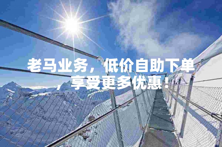 老马业务，低价自助下单，享受更多优惠！
