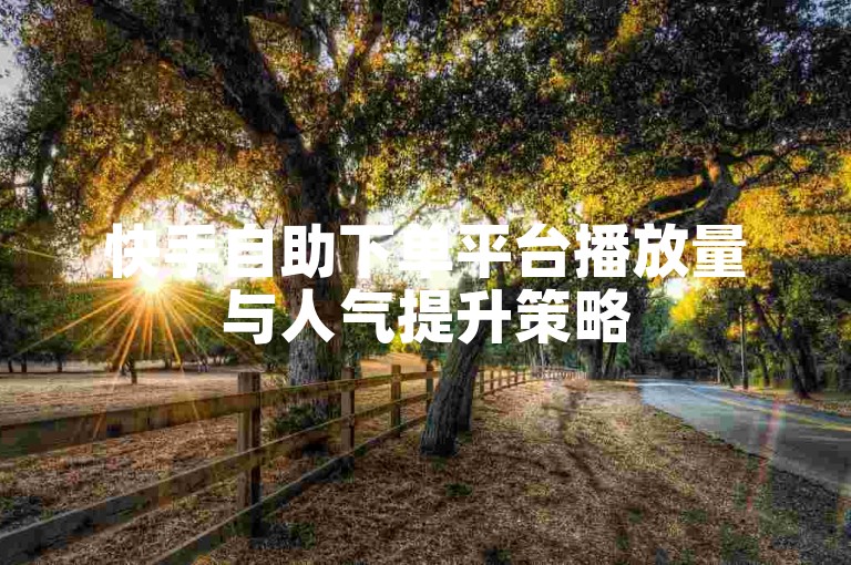 快手自助下单平台播放量与人气提升策略
