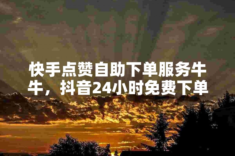 快手点赞自助下单服务牛牛，抖音24小时免费下单平台