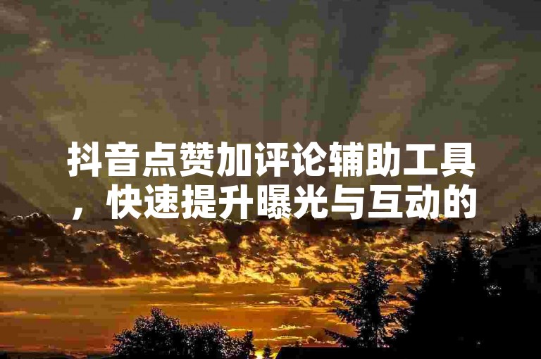 抖音点赞加评论辅助工具，快速提升曝光与互动的的秘密