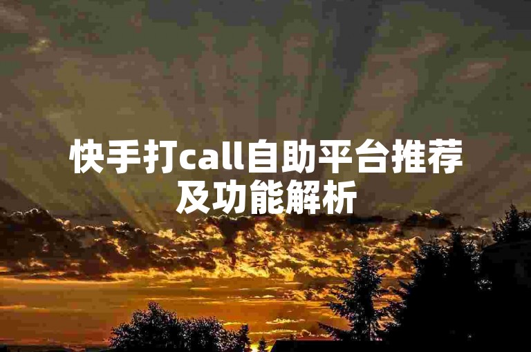 快手打call自助平台推荐及功能解析