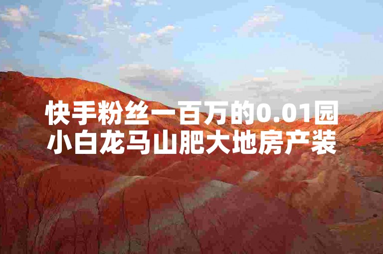 快手粉丝一百万的0.01园小白龙马山肥大地房产装修网站抖音全网第一1000赞下单
