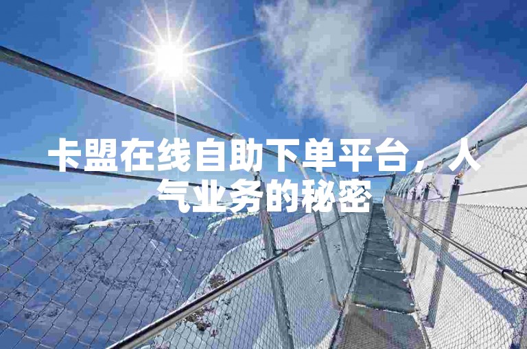 卡盟在线自助下单平台，人气业务的秘密