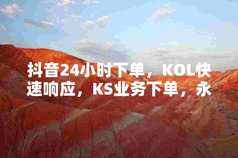 抖音24小时下单，KOL快速响应，KS业务下单，永久最低价