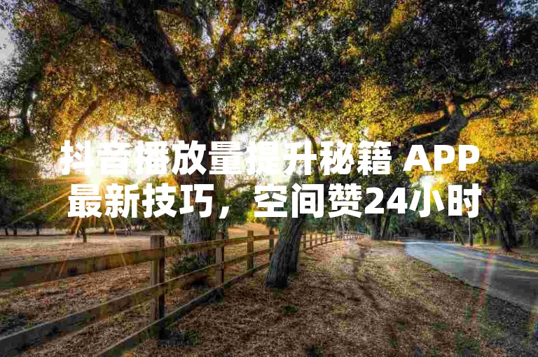 抖音播放量提升秘籍 APP 最新技巧，空间赞24小时高效解决方案