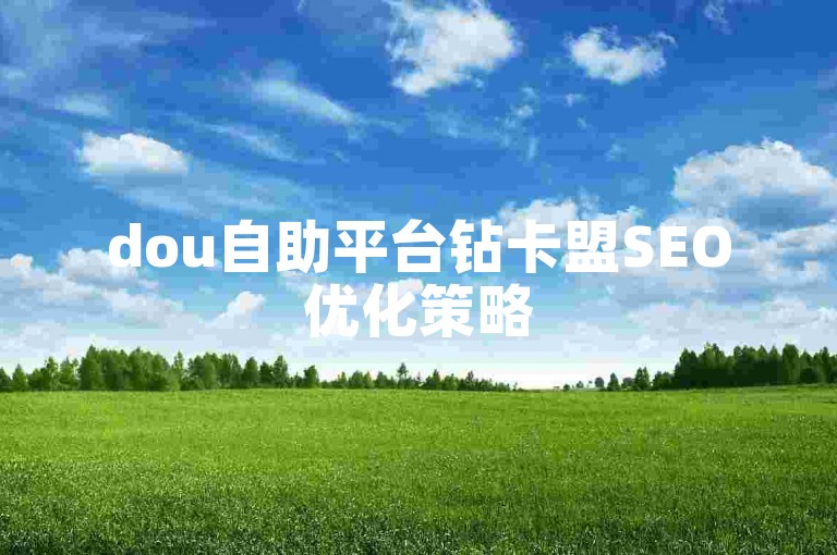 dou自助平台钻卡盟SEO优化策略