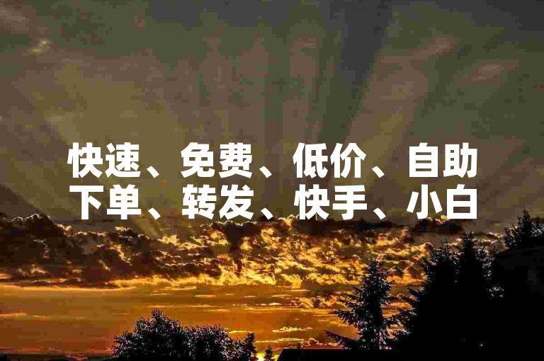 快速、免费、低价、自助下单、转发、快手、小白龙马山有限责任公司如何快速提升视频曝光量？