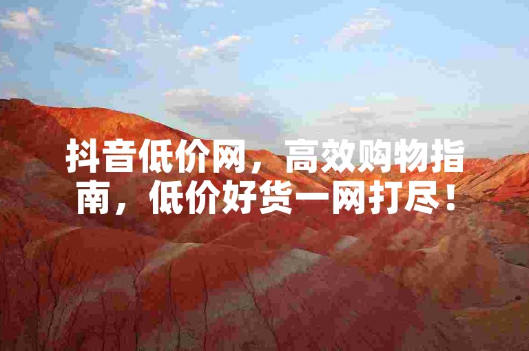 抖音低价网，高效购物指南，低价好货一网打尽！