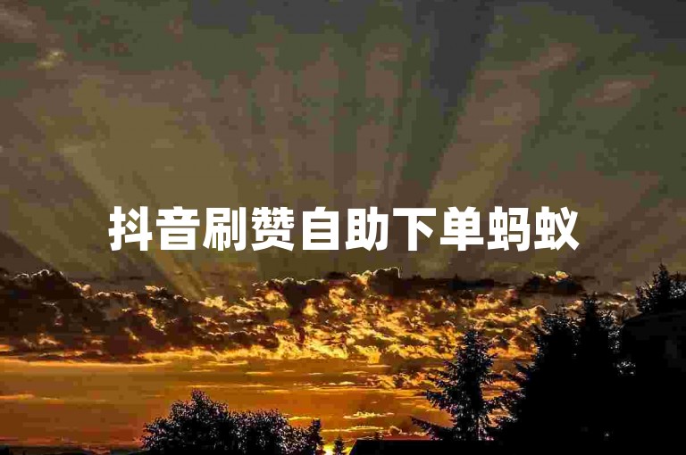 抖音刷赞自助下单蚂蚁