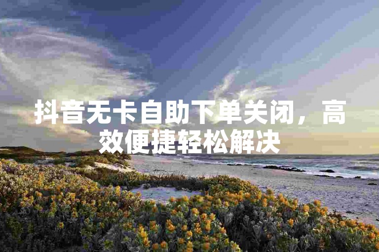 抖音无卡自助下单关闭，高效便捷轻松解决