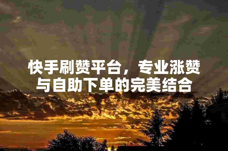 快手刷赞平台，专业涨赞与自助下单的完美结合