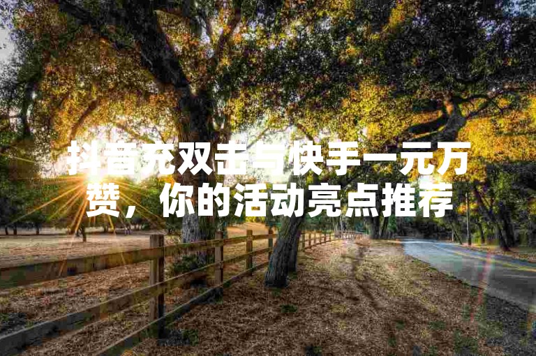 抖音充双击与快手一元万赞，你的活动亮点推荐