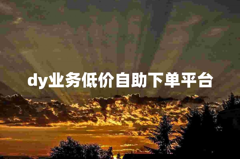 dy业务低价自助下单平台