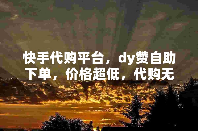 快手代购平台，dy赞自助下单，价格超低，代购无忧
