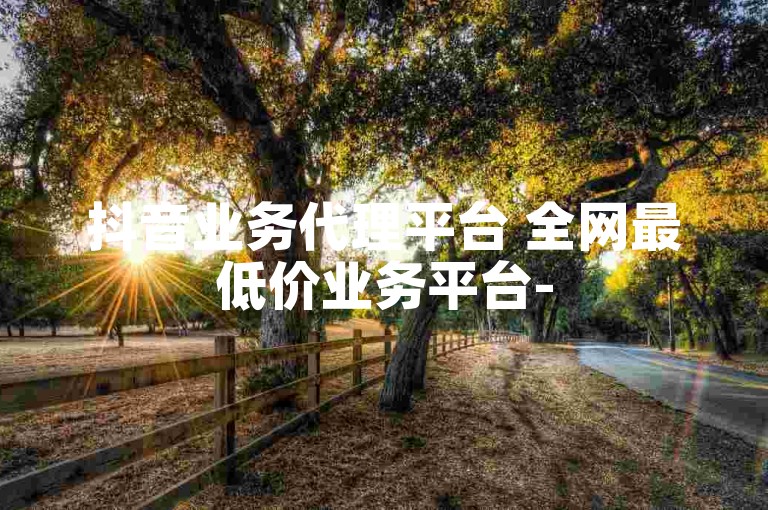 抖音业务代理平台 全网最低价业务平台-