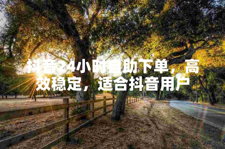 抖音24小时自助下单，高效稳定，适合抖音用户