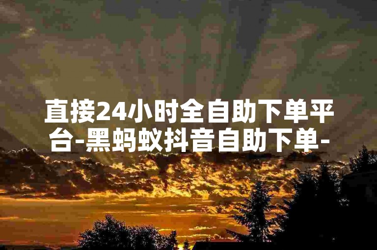 直接24小时全自助下单平台-黑蚂蚁抖音自助下单-