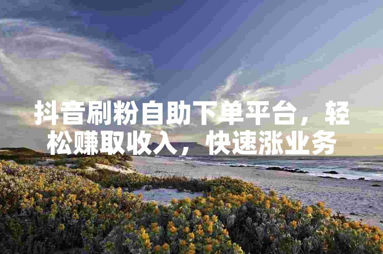 抖音刷粉自助下单平台，轻松赚取收入，快速涨业务