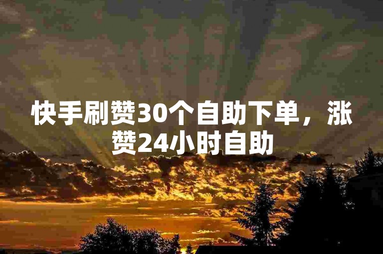 快手刷赞30个自助下单，涨赞24小时自助