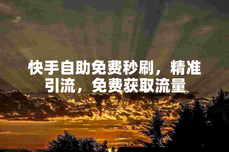 快手自助免费秒刷，精准引流，免费获取流量