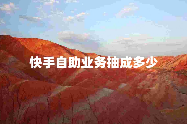 快手自助业务抽成多少
