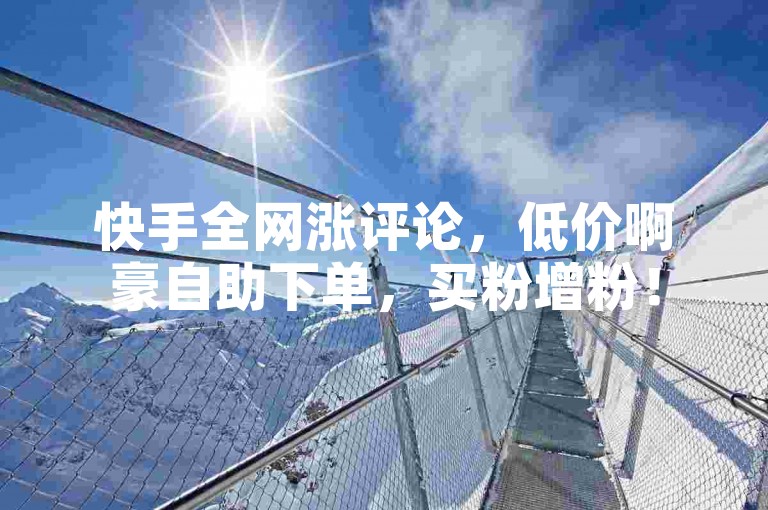快手全网涨评论，低价啊豪自助下单，买粉增粉！