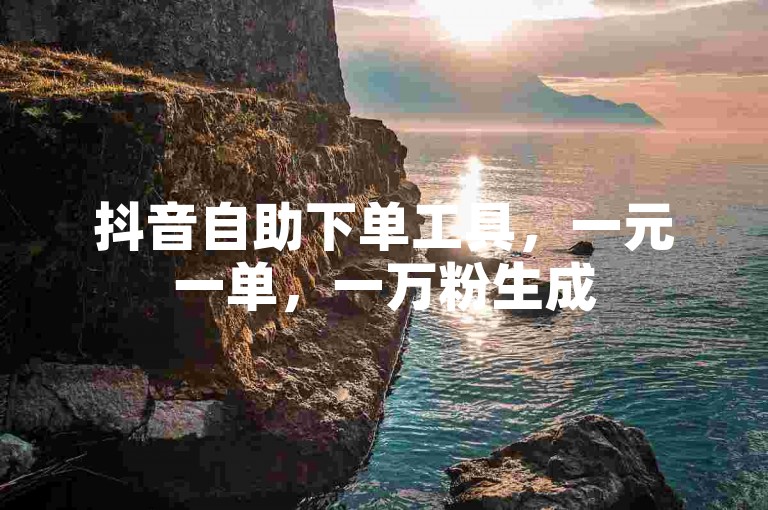 抖音自助下单工具，一元一单，一万粉生成
