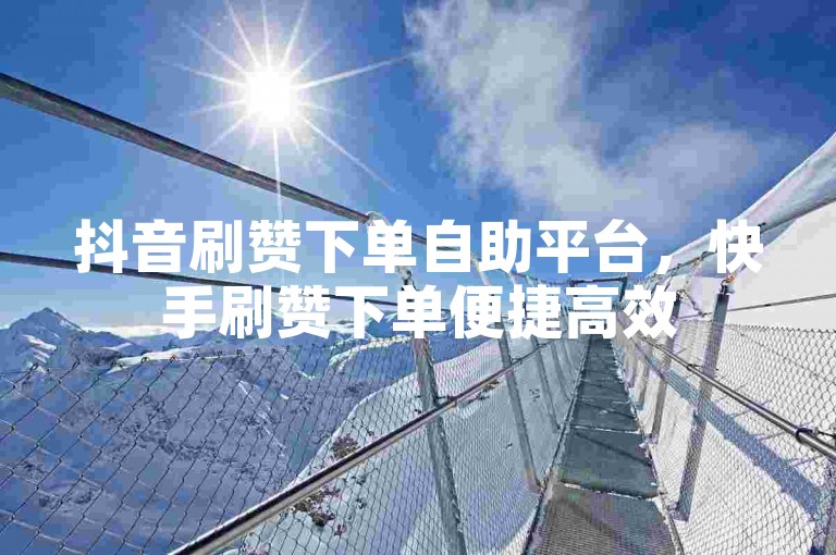 抖音刷赞下单自助平台，快手刷赞下单便捷高效