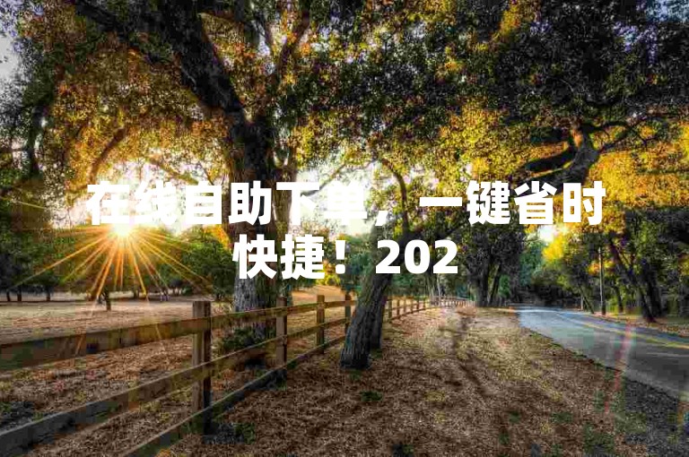 在线自助下单，一键省时快捷！2025必学