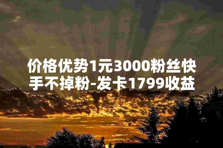 价格优势1元3000粉丝快手不掉粉-发卡1799收益