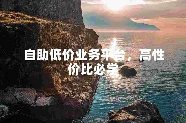 自助低价业务平台，高性价比必学