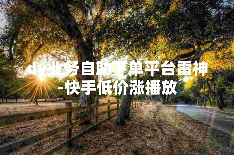 dy业务自助下单平台雷神-快手低价涨播放