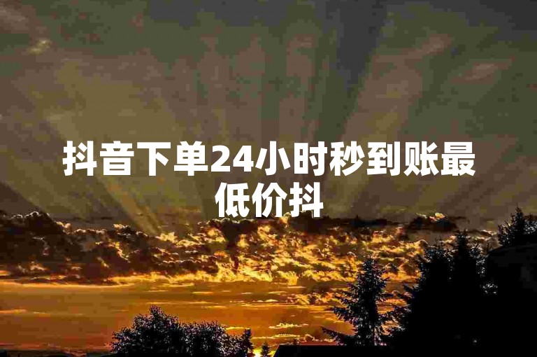 抖音下单24小时秒到账最低价抖